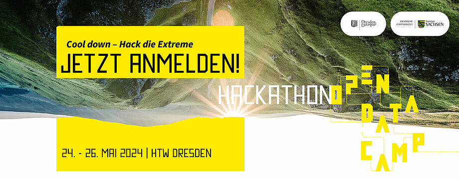 Grüne Landschaft mit Visual zum Hackathon