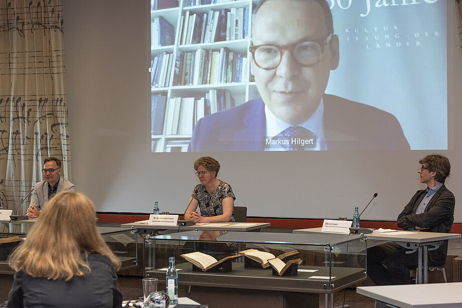 Prof. Dr. Markus Hilgert, Generalsekretär der Kulturstiftung der Länder, zur Pressekonferenz am 15. Juni 2020 © SLUB Dresden, Ramona Ahlers-Bergner
