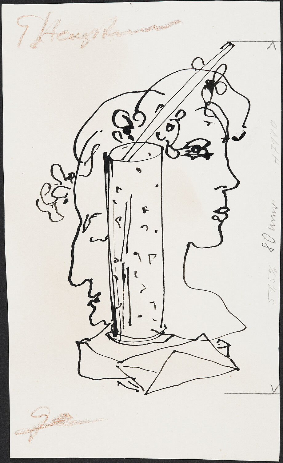 Illustration zu einer Parodie auf Gerhart Hauptmann, „Die respektlose Muse“, 1968 