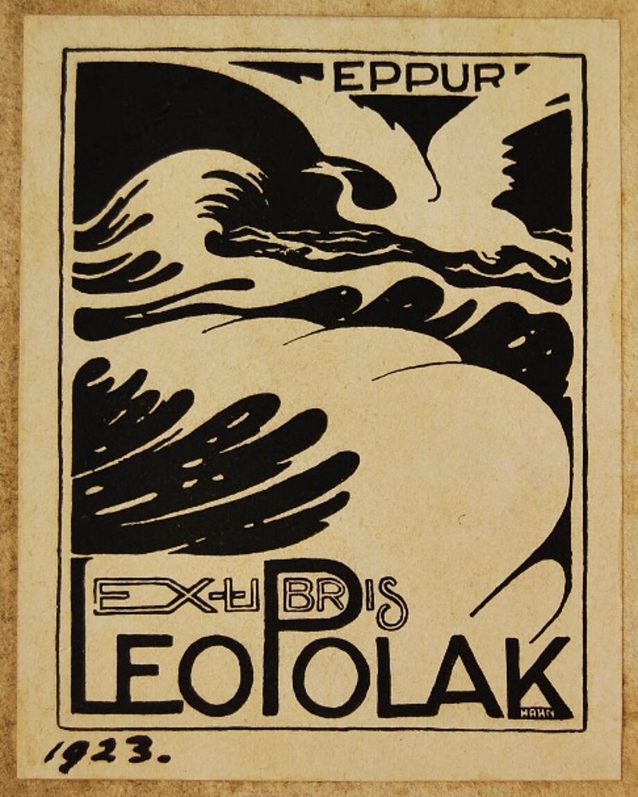 Ein Exlibris von Leo Polak, das Voraussetzung für die Bewertung der drei Bücher als NS-Raubgut war. © SLUB, Deutsche Fotothek