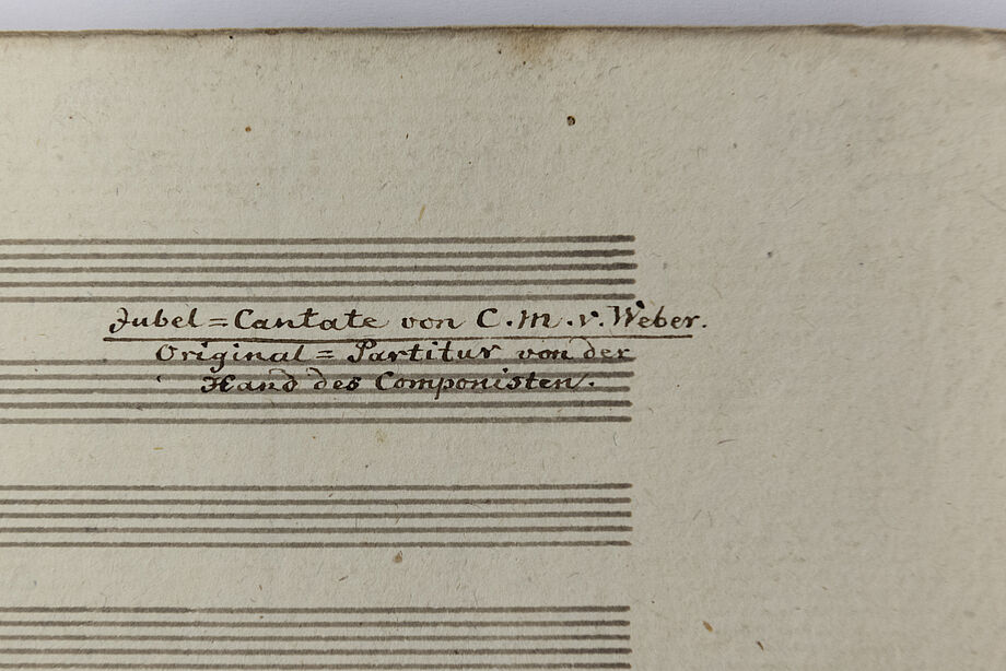 Die autographe Dirigierpartitur von Carl Maria von Webers Jubelkantate ist nun wieder öffentlich zugänglich. Foto © SLUB Dresden, Ramona Ahlers-Bergner
