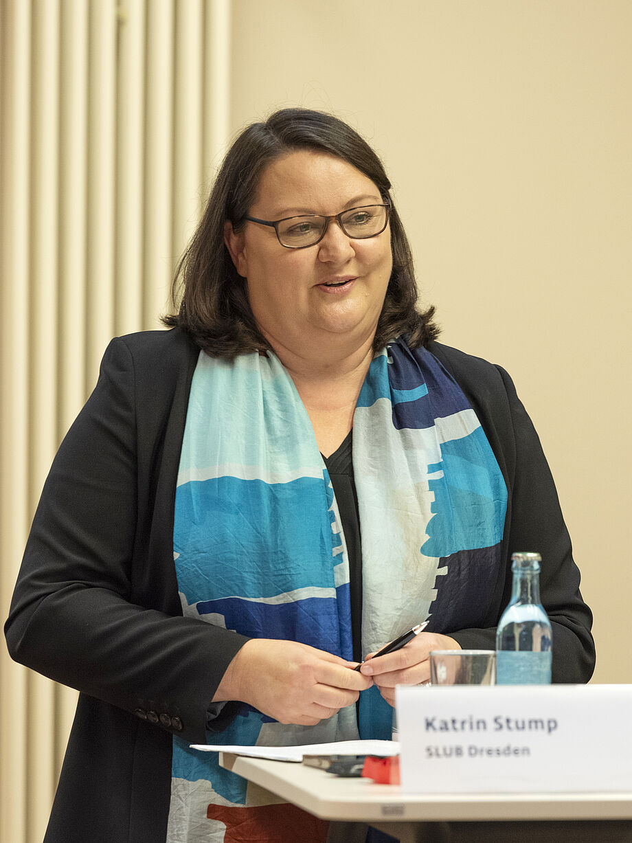 Katrin Stump bei der Pressekonferenz am 23.10.2023, Foto: Ramona Ahlers-Bergner