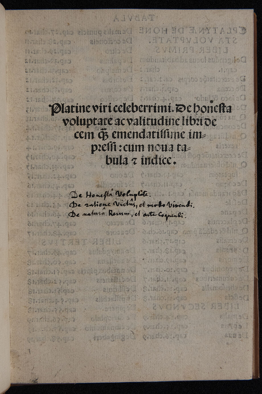 Platina, Bartolomeo: De honesta voluptate et valetudine, Venedig 1517; © SLUB Dresden, Ramona Ahlers-Bergner
